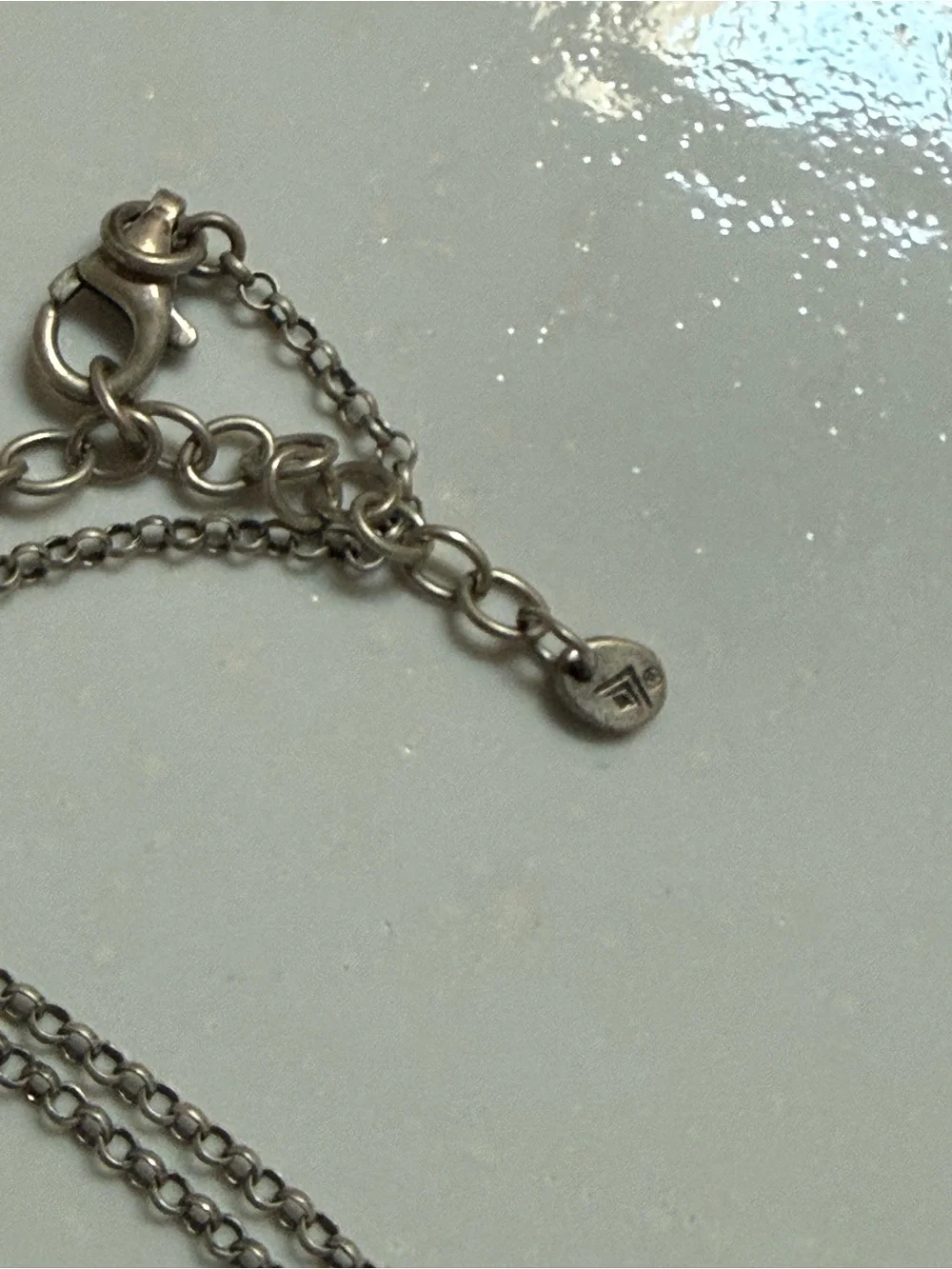 Silpada Silver-Tone Multi-Bead Pendant Necklace in White and Gray